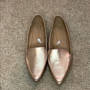 Metallic Rose Gold Flats Sz 8.5